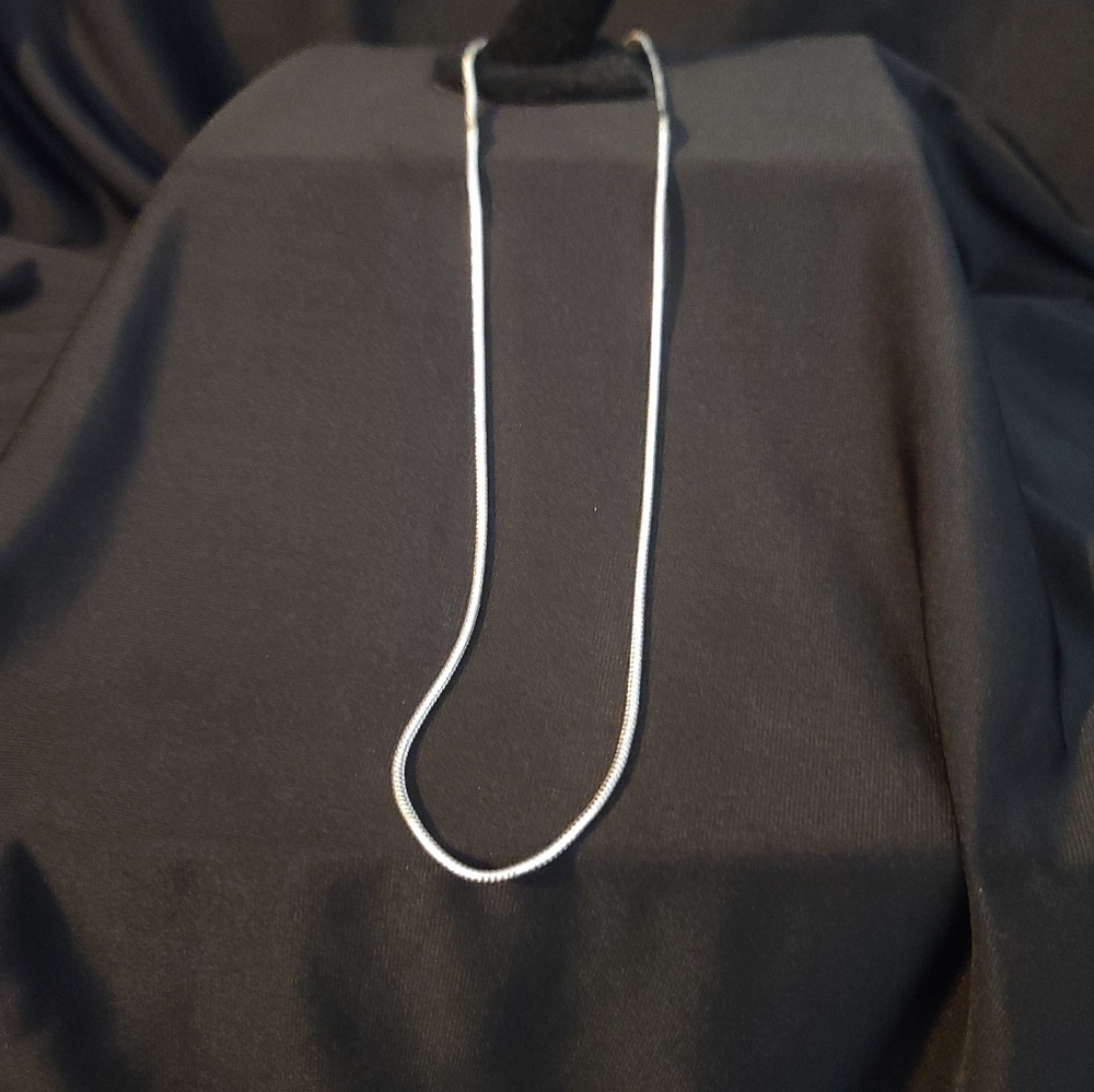 Men solid rope silver necklace